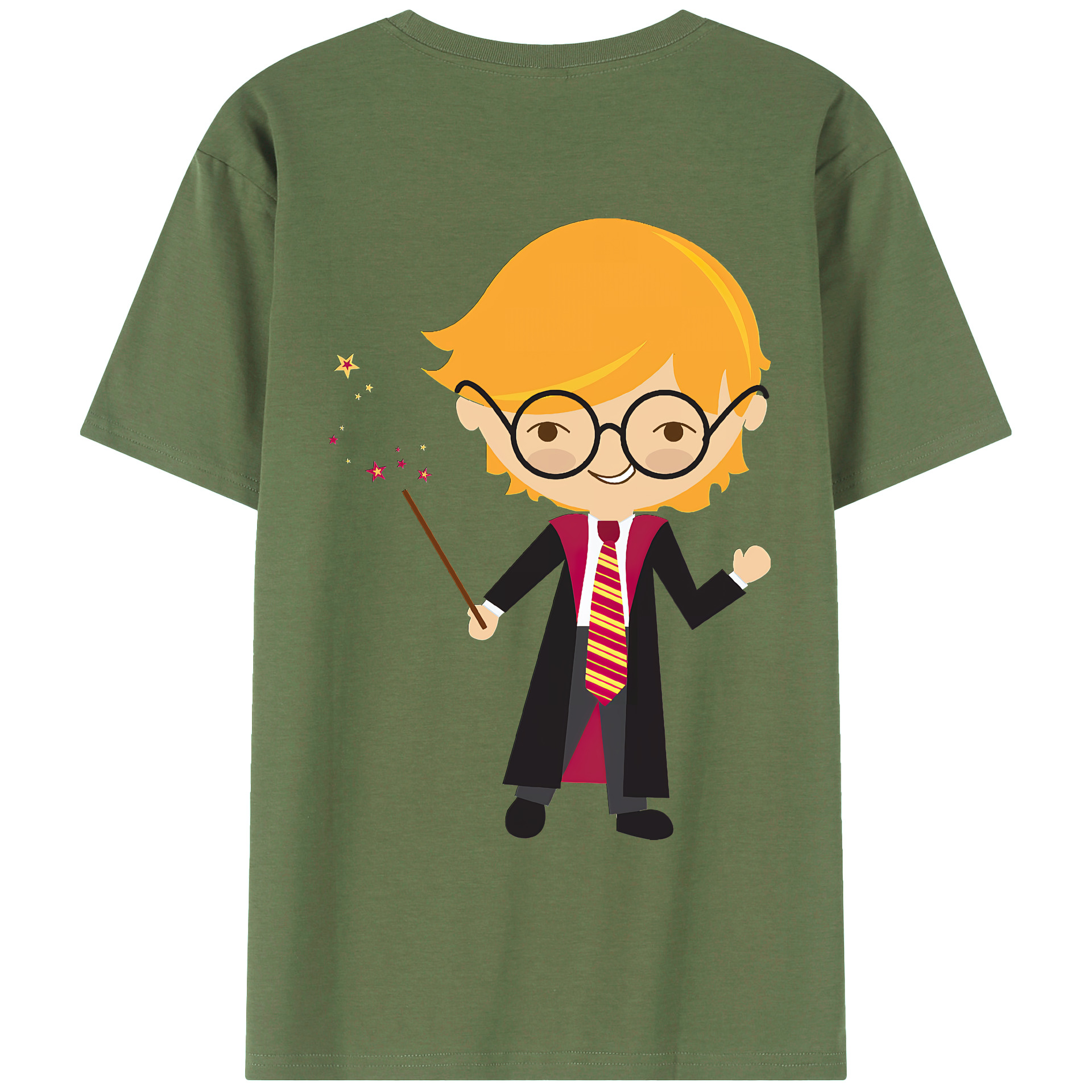 （画像用） Harry Potter ハリー・ポッターシリーズ 綿100％ メンズ半袖Tシャツ（バックプリント） 通気性